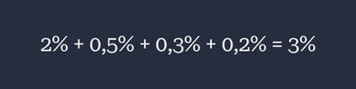 2% + 0,5% + 0,3% + 0,2% = 3%