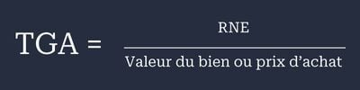 TGA = RNE / Valeur du bien ou prix d’achat